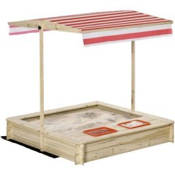 Sandkasten Sandkiste Holz Bodenloses Design mit absenkbarem und schwenkbarem Dach Kurbeldach 2