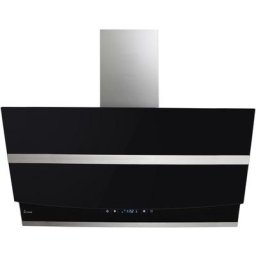 Dunstabzugshaube 90cm HERMES908SM RGBW Ambientebeleuchtung - Schwarz/Silber