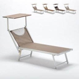 Santorini Limited Edition Sonnenliege aus Aluminium für den Strand Cappuccino - Beige Santorini