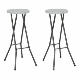 Klappbare Barhocker 2 Stk. hdpe und Stahl Weiß
