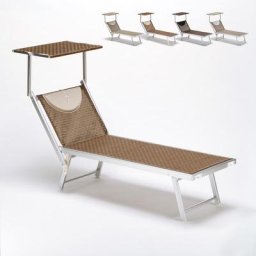 Santorini Limited Edition Sonnenliege aus Aluminium für den Strand Moka - Braun Santorini