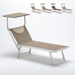 Santorini Limited Edition Sonnenliege aus Aluminium für den Strand Nature - Grau Santorini