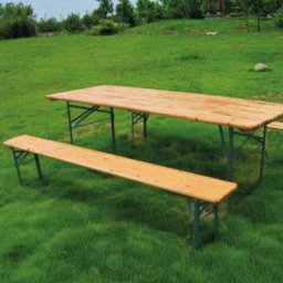 Brauereiset aus Holz mit Tisch 220x70cm