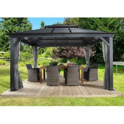 Pavillon Mykonos 10x14 basaltgrau 299 x 425 x 292 cm (l x b x h) Aluminium - Sojag