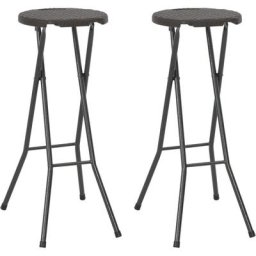 Klappbare Barhocker 2 Stk. hdpe und Stahl Braun Rattanoptik Vidaxl Braun
