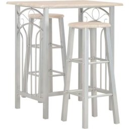 Vidaxl - 3-tlg. Bar-Set Holz und Stahl Grau