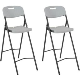 Klappbare Barstühle 2 Stk. hdpe und Stahl Weiß Vidaxl Weiß
