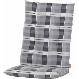 Regor Sesselauflage 110 cm Dessin Karo grau, 100% Baumwolle - Siena Garden