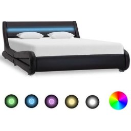 Bettgestell mit led Schwarz Kunstleder 140×200 cm Vidaxl Schwarz