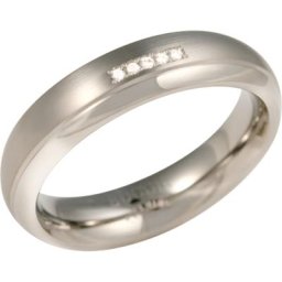 Damen Ring, Titan mit 5 Diamanten, zus. ca. 0,025 Karat
