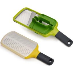 Joseph Joseph Multireibe Go-to Gadgets 2-teiliges Speisenzubereitungsset, Edelstahl, Kunststoff, (Set, 2-St), Set aus Mandoline und Reibe