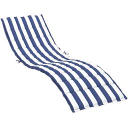 Sonnenliegen-Auflage Blau&Weiß Gestreift Oxford-Gewebe Vidaxl Blau