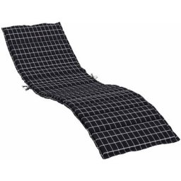 Sonnenliegen-Auflage Schwarz Karomuster Oxford-Gewebe Vidaxl Schwarz