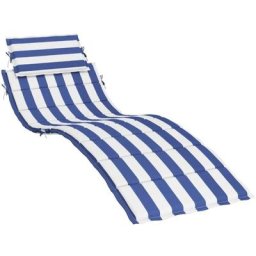 Vidaxl - Sonnenliegen-Auflage Blau&Weiß Gestreift Oxford-Gewebe Blau