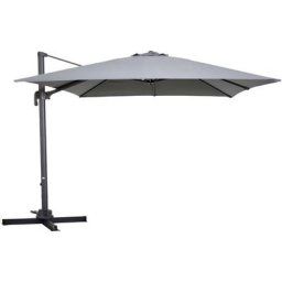 Hoher quadratischer Ampelschirm aus Aluminium 3 m hoher Grau - Kohlengrau