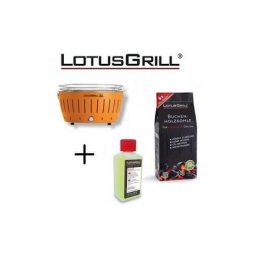 Orangengrill xl mit Batterien und usb -Stromkabel + 1 kg Buche Holzkohle + geruchloser