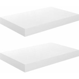 Schwebende Wandregale 2 Stk. Hochglanz-Weiß 40x23x3,8cm MDF vidaXL - Weiß