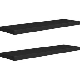 Schwebende Wandregale 2 Stk. Schwarz 90x23,5x3,8 cm MDF vidaXL - Schwarz