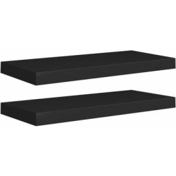 Wandregale Schwebend 2 Stk. Schwarz 60x23,5x3,8cm MDF vidaXL - Schwarz