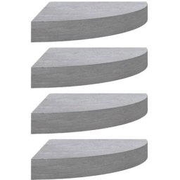 Eck-Wandregal 4 Stk. Betongrau 35x35x3,8 cm MDF vidaXL - Grau