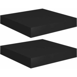 Schwebende Wandregale 2 Stk. Schwarz 23x23,5x3,8cm MDF vidaXL - Schwarz