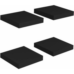 Schwebende Wandregale 4 Stk. Schwarz 23x23,5x3,8cm MDF vidaXL - Schwarz