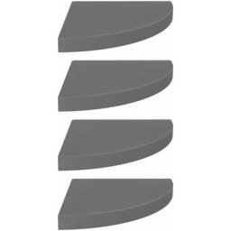 Eck-Schweberegale 4 Stk. Hochglanz-Grau 35x35x3,8 cm MDF vidaXL - Grau