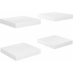 Schwebende Wandregale 4 Stk. Hochglanz-Weiß 23x23,5x3,8cm MDF vidaXL - Weiß