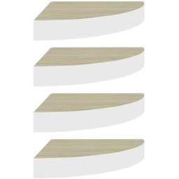 Eck-Wandregal 4 Stk. Eiche und Weiß 35x35x3,8 cm MDF vidaXL - Braun