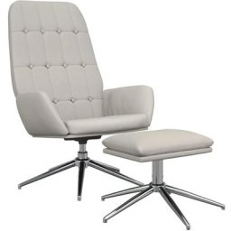 Relaxsessel mit Hocker Hellgrau Mikrofasergewebe vidaXL - Grau