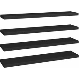 Schwebende Wandregale 4 Stk. Schwarz 120x23,5x3,8 cm MDF vidaXL - Schwarz