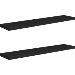 Schwebende Wandregale 2 Stk. Schwarz 120x23,5x3,8 cm MDF vidaXL - Schwarz