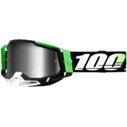 100% Racecraft 2 Kalkuta Schutzbrille schwarz/grün 2021 Bekleidung