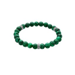 KUZZOI KUZZOI Armband Herren Oxidiert Achat Matt Grün Look 925er Silber Herrenschmuck