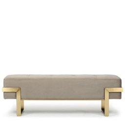 Sitzbank VERTIGO - Sitzbank, Samt in Taupe & Messing, B143