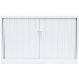 Querrollladenschrank Sideboard 120cm breit Stahl Büro Aktenschrank Rolladenschrank Weiß (HxBxT)