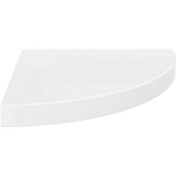 Eck-Schweberegal Hochglanz-Weiß 35x35x3,8 cm MDF vidaXL - Weiß