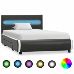 Bettgestell mit led Anthrazit Kunstleder 90x200 cm Vidaxl Grau