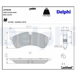 Bremsbelagsatz DELPHI LP3545, Vorne