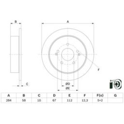 Bremsscheibe BOSCH 0 986 479 H16 hinten, voll, 1 Stück