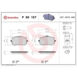 Bremsbelagsatz BREMBO P 50 157