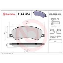 Bremsbelagsatz BREMBO P 24 064, Vorne