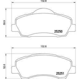 Bremsbelagsatz BREMBO P 61 138, Vorne