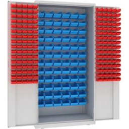 Malow Schrank mit Sichtlagerkästen BASIC - 1000 x 500 x 1990 mm, 72 + 160 Kästen
