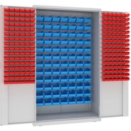 Malow Schrank mit Sichtlagerkästen BASIC - 1200 x 500 x 1990 mm, 84 + 192 Kästen