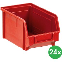 ArtPlast Sichtlagerkästen BASIC, 146 x 237 x 124 mm, 24 Stk., rot