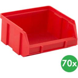 ArtPlast Sichtlagerkästen BASIC, 100 x 95 x 50 mm, 70 Stk., rot