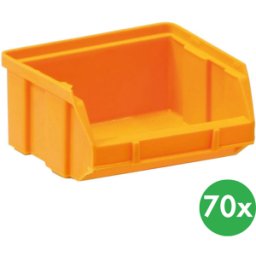 ArtPlast Sichtlagerkästen BASIC, 100 x 95 x 50 mm, 70 Stk., gelb-orange