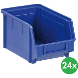 ArtPlast Sichtlagerkästen BASIC Typ B, 146 x 237 x 124 mm, 24 Stk., blau