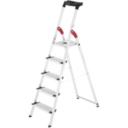 Hailo ProfiStep XXL, 5 Stufen, 1.68 mt - Aluminium-Leiter mit Ständer